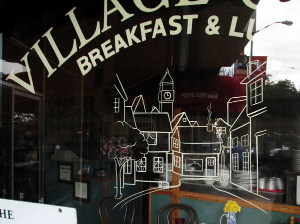 Hand-Lettered-Window-Lettering-Village-Grill-1