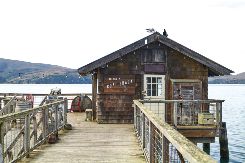 photo of a historic boat shack at Nicks Cove
